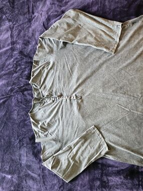 Men's Charcoal Gray Henley Shirt – Long Sleeve | Vintage Wash | Casual Classic